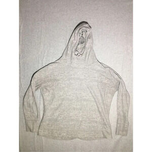 Womens Zyia Active Hoodie Size Large Grey Athletic Workout Cropped Activewear